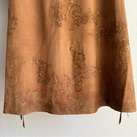 NWT! Free People Nigel Preston Hand-Painted Lambskin Suede Maxi Skirt - Large - Picture 9 of 10